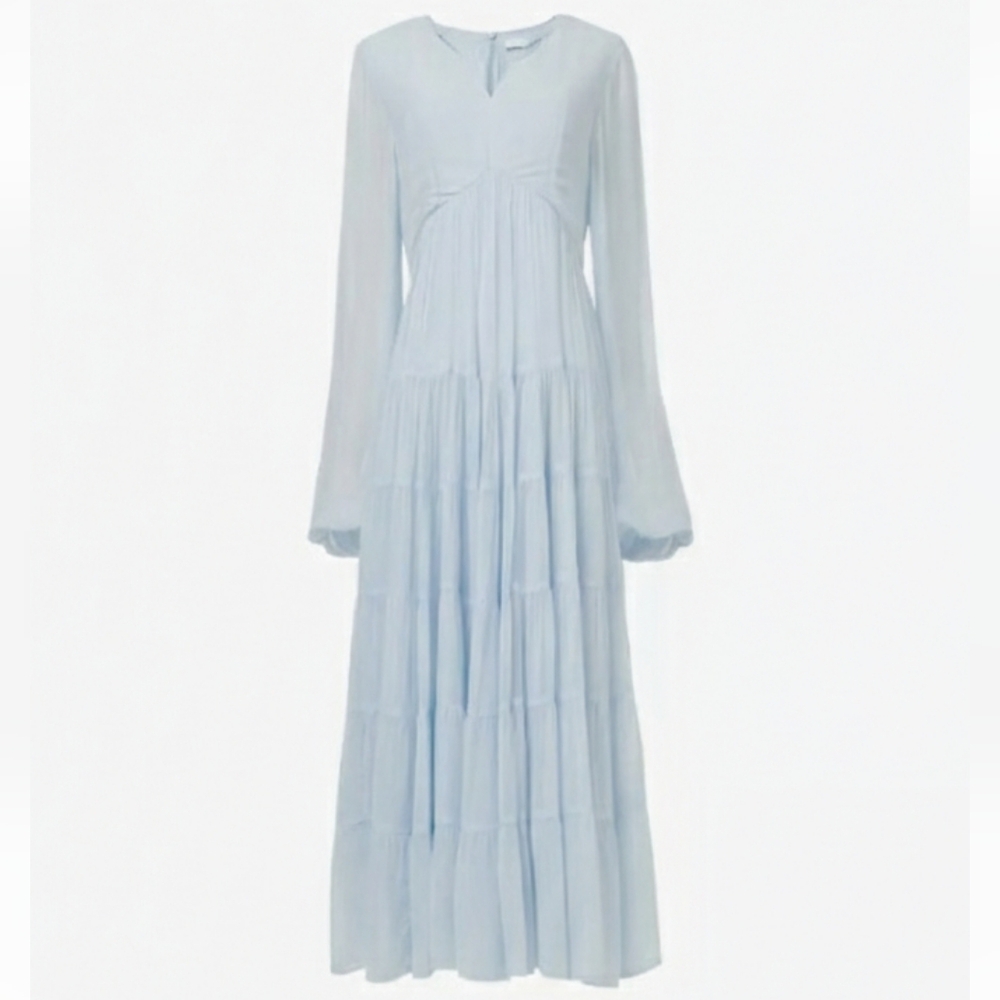 Elegant Light Blue Maxi Dress